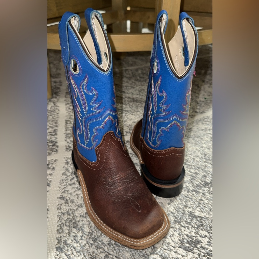 Blue and Brown Western Boots